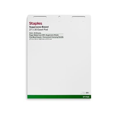 Staples - Easel Pads, 27" x 35", 50 Sheets/Pad, 4 Pads/Carton (ST17640) - White