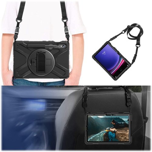 SaharaCase Raider-X Series Hand Strap Case for Samsung Galaxy Tab S10 FE, Tab S8, Tab S9, and Tab S9 FE - Black BUY IN EUROPE