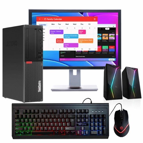 Lenovo - Refurbished Excellent - ThinkCentre M920S Desktop Computer-Intel i5-16GB RAM-500GB SSD-22" LCD-Spkr-Kybd/Mouse-Win 11 Pro - Black-Front_Standard 