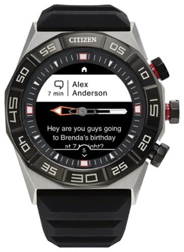 Citizen CZ Smart 44mm Unisex Stainless Hybrid Sport Smartwatch with Silicone Strap - Silver GLOBAL SHIPPING