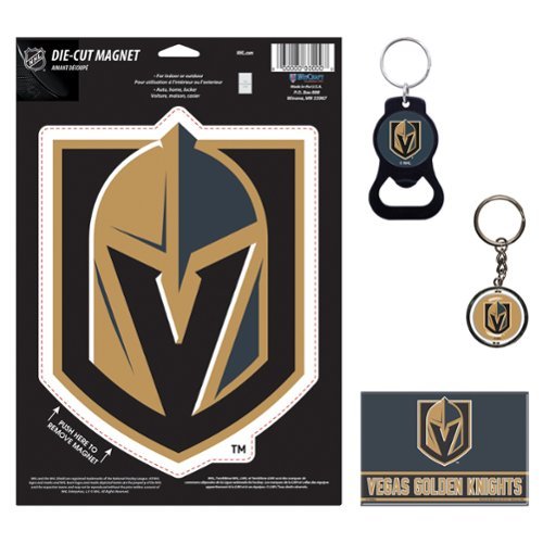 WinCraft - Vegas Golden Knights 4-Pack Key Rings and Magnets Set - Multicolor-Front_Standard 
