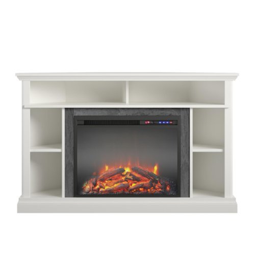 Ameriwood Home - Overland Electric Corner Fireplace for TVs up to 50" - White-Front_Standard 