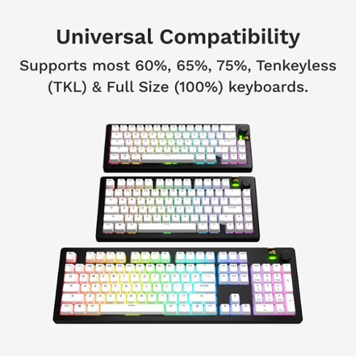 Glorious GPBT Basics Universal Keycap Set Compatible with Most 100% 85% 80% TKL 60% Compact 75% Mechanical Keyboards - Classic White HOW TO BUY