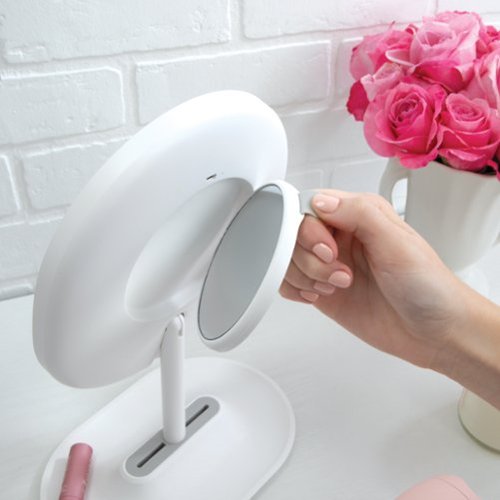Glo-Tech Oval Rechargeable LED Miror - White WORLDWIDE DELIVERY