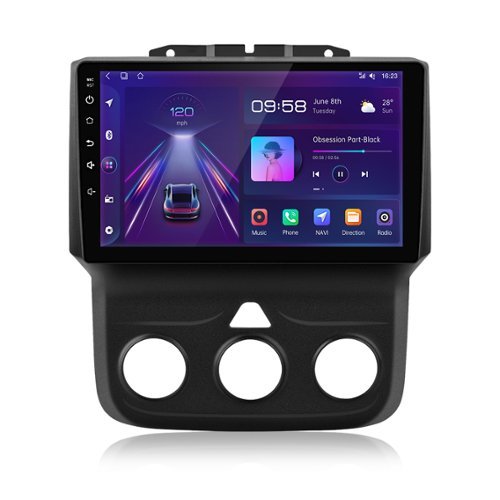 Junsun - For Dodge Ram 1500 2500 3500 2013-2018 9" 4+64GB 8 Core Android 15 carplay Car Stereo Radio GPS Navi BT WIFI - Black-Front_Standard 
