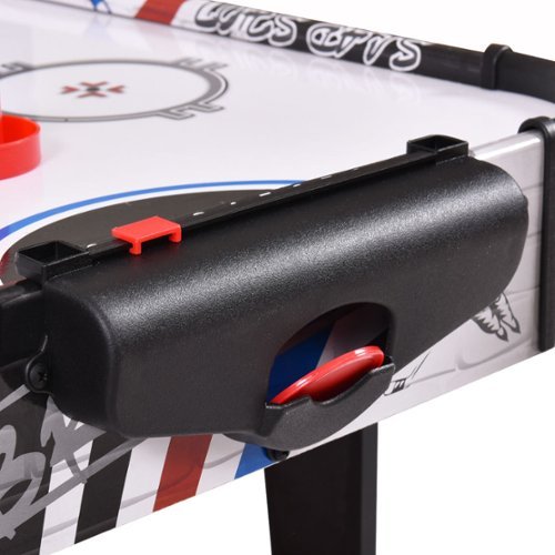 Costway 42''Air Powered Hockey Table Game Room Indoor Sport Electronic Scoring 2 Pushers - Black+White WHERE TO BUY