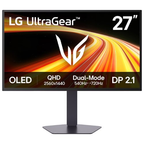 LG - UltraGear 27" OLED Dual Mode (QHD 540Hz, HD 720Hz) 0.02ms G-SYNC Compatible, AMD FreeSync Premium Pro Gaming Monitor - Black-Front_Standard 