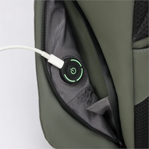 Swissdigital Design LAMONE L LED TSA-Friendly Water-Resistant Backpack With USB Charging Port RFID Protection and Fits Up to 16″ Laptop - Dark Green BUY IN UAE