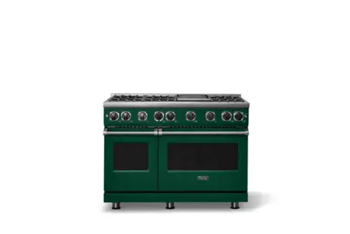 Front. Viking - 48"W. 7.3 Cu. Ft. Freestanding Sealed 6 Burner Gas Range/Griddle  - Ivy - Ivy.