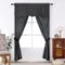 Kate Aurora - Christmas Essentials Light Filtering Complete Attached Velvet Window Curtains & Valance Set - Gray-Front_Standard