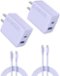 Anker - iPhone 17/16 Charger, 2-Pack 20W Fast USB C Charger Block - Purple-Front_Standard