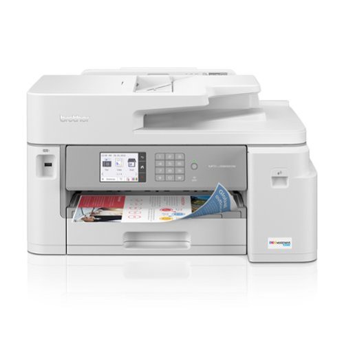 Brother - MFC-J5855DW INKvestment Tank All-in-One Inkjet Printer with up to 1-Year of Ink In-box - White/Gray
