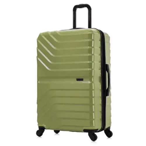 Front. InUSA - Aurum lightweight hardside spinner luggage 28" - GREEN.