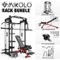 Mikolo - Power Rack Cage, Weight Rack,Multi-Function Squat Rack with J Hooks,Dip Bars and Landmine - Black-Front_Standard