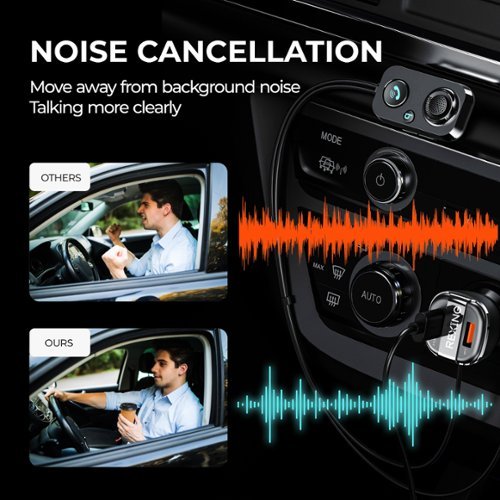 Rexing AUX2 Mini Bluetooth Receiver with Dual USB Enhanced Bass and Voice Control - Black GLOBAL SHIPPING