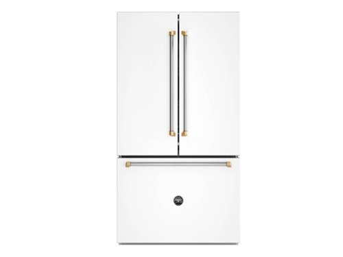 36" Bertazzoni Refrigerator - 26.2 Cu. Ft. - Counter-Depth - French Door - Bottom Freezer - Bianco Matt - White