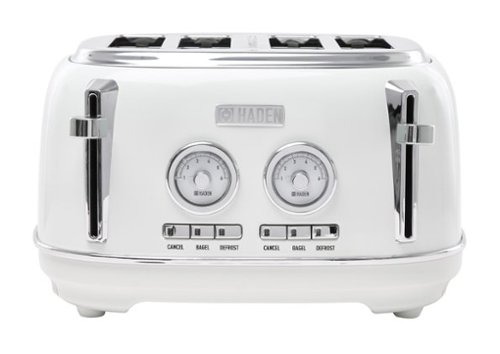 Haden - Dorset 4-Slice Wide Slot Toaster - Ivory and Chrome-Front_Standard 