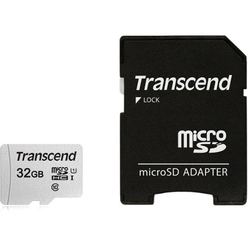 Transcend - 32GB MicroSD 300s 100MB/s Class 10 Micro SDHC Memory Card with SD Adapter-Front_Standard 