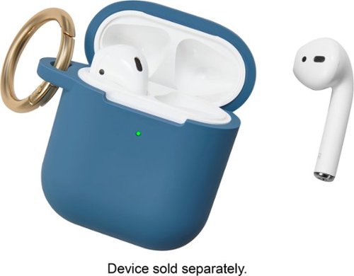 Best Buy essentials™ Silicone Case for Apple AirPods 1st and 2nd Generations - Blue WHERE TO BUY