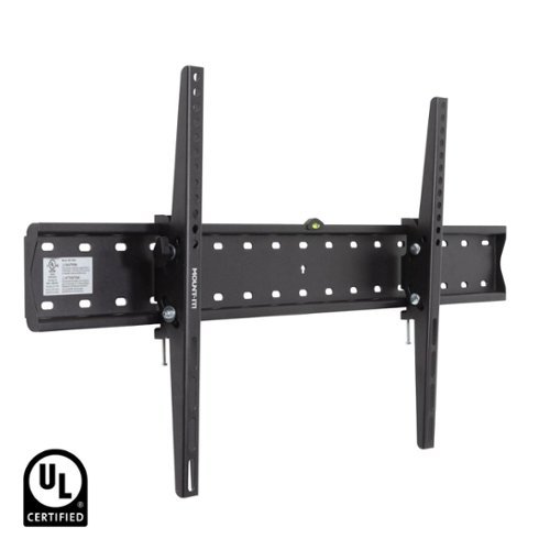 Mount-It! - UL Certified Heavy Duty Tilting TV Wall Mount for 43"–90" TVs - Black-Front_Standard 