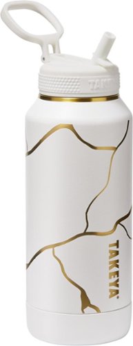 Takeya - Kintsugi 32-oz. Leakproof Water Bottle with Straw Lid - Blanc