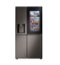 LG - 23 Cu. Ft. Side-by-Side Counter-Depth Smart Refrigerator with Craft Ice - Black Stainless Steel-Front_Standard