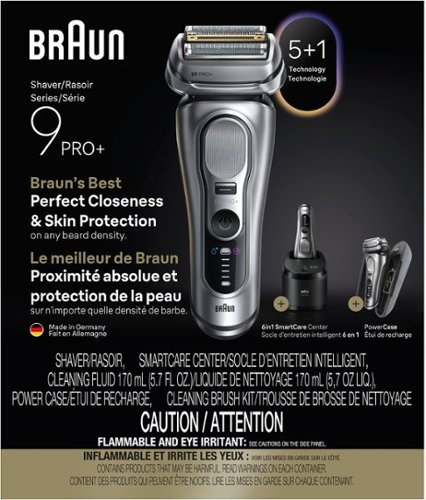 Braun Series 9 Pro+ 9677cc Wet/Dry Electric Razor with 6 in 1 SmartCare Center - Silver BUY IN SINGAPORE