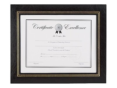 Staples - Staples® 8.5" x 11" Faux Leather/Leather Certificate Frames, Leatherette, 2/Pack (ST18382-CC) - Black