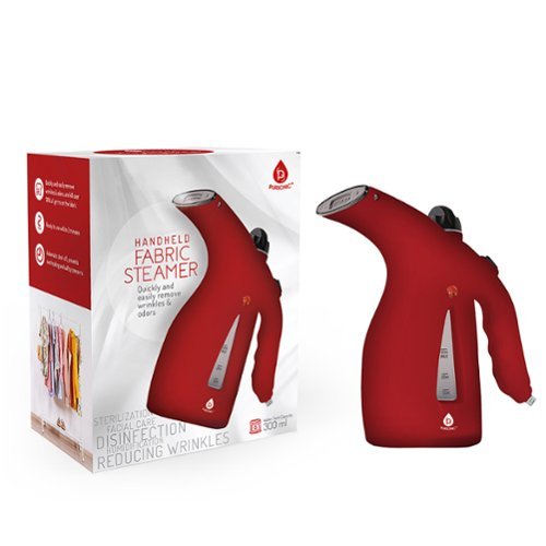 Pursonic - 300ml Handheld Fabric Fast 2 Minute Heat-up Powerful Travel Clothes Garment Steamer - Red-Front_Standard 