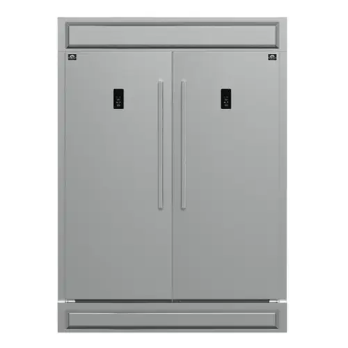Front. Forno Appliances - 60 in. Wide Fortezza 28 Cu. Ft. Side-by-Side Convertible Refrigerator/Freezer with Trim Kit - Stainless steel.