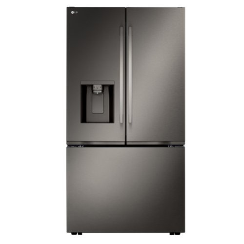 LG - 36-in Counter-Depth MAX 23.7 Cu. Ft. French Door Smart Refrigerator with Zero Clearance and Dual Ice - Black Stainless Steel