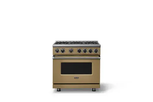 Front. Viking - Pro 7 Series 5.6 Cu. Ft. Freestanding Sealed 4 Burner Gas Convection Range - Golden Hour - Golden Hour.