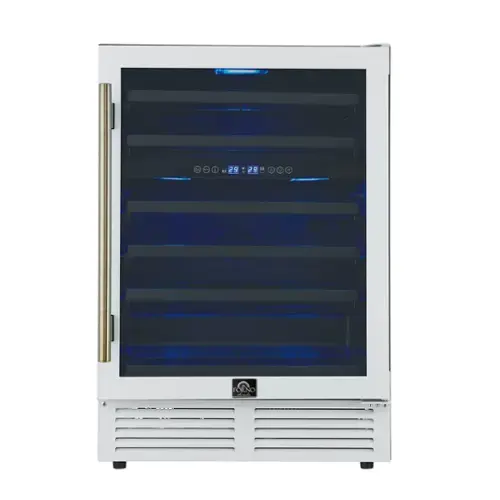 Front. Forno Appliances - Bacchino 51-Bottle Convertible Dual Zone Wine Cooler - White.