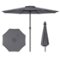 Costway - 12 FT Patio Umbrella Outdoor Market Umbrella with Crank Handle 8 Sturdy Ribs - Gray-Front_Standard