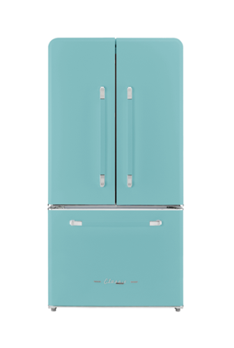 Unique Appliances - Classic Retro 36-inch 21 cu.ft. Counter Depth French Door Refrigerator - Ocean Mist Turquoise