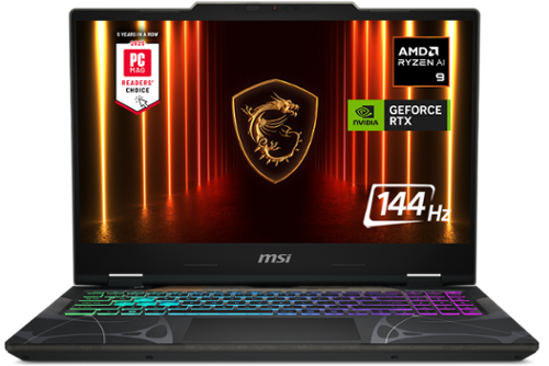 MSI - Cyborg A15 AI 15" 144Hz FHD Gaming Laptop - AMD R9-270 - NVIDIA GeForce RTX 5060 - 16GB Memory - 1TB SSD - Translucent Black-Front_Standard 