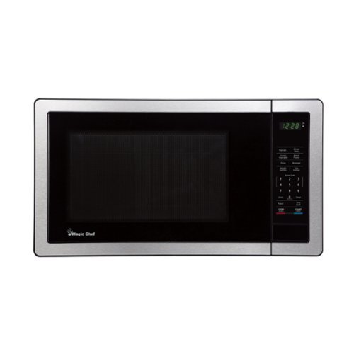 Magic Chef - 1000 Watt 1.1 Cubic Feet Digital Touch Countertop Microwave, Silver - Stainless Steel-Front_Standard 