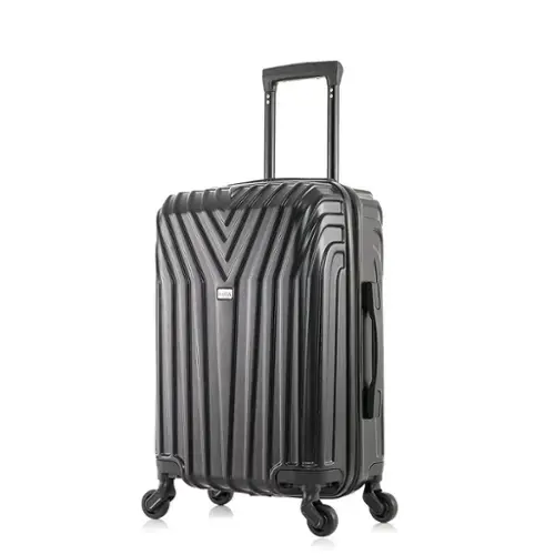 Front. InUSA - Vasty Lightweight Hardside Spinner Luggage 20" Carry-On - BLACK.