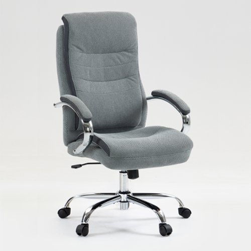 GOODSILO - Ergonomic High Back Office Chair with Breathable Fabric & Adjustable Height - Gray-Front_Standard 