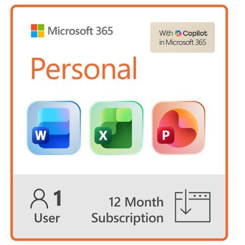 Microsoft - 365 Personal (1 Person) (12-Month Subscription) - Activation Required - Windows, Mac OS, Apple iOS, Android [Digital]-Front_Standard 