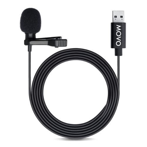 MOVO - M1 USB Lavalier Lapel Clip-on Omnidirectional Condenser Computer Microphone for PC and Mac-Front_Standard 