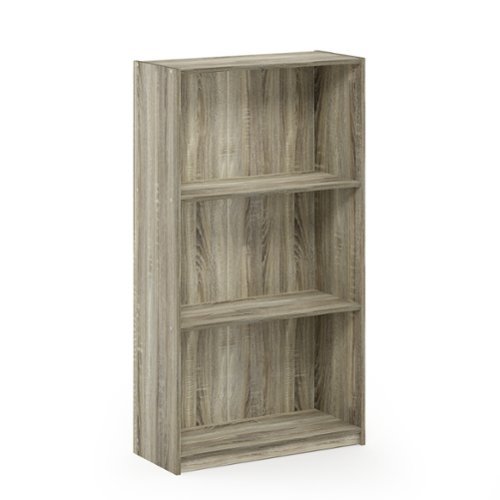 Furinno - Basic 3-Tier Bookcase Storage Shelves - Sonoma Oak-Front_Standard 