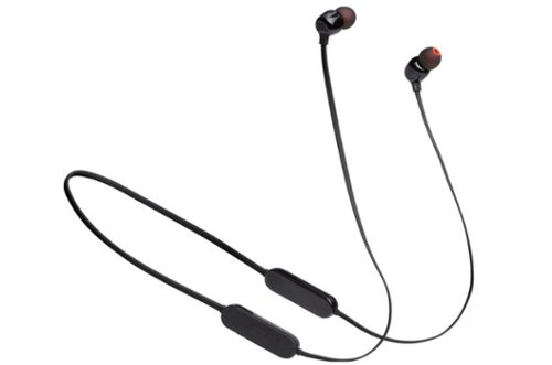 JBL - Tune 125 - Bluetooth Wireless in-Ear Headphones with 3-Button Mic/Remote and Flat Cable - Black, Small-Front_Standard 