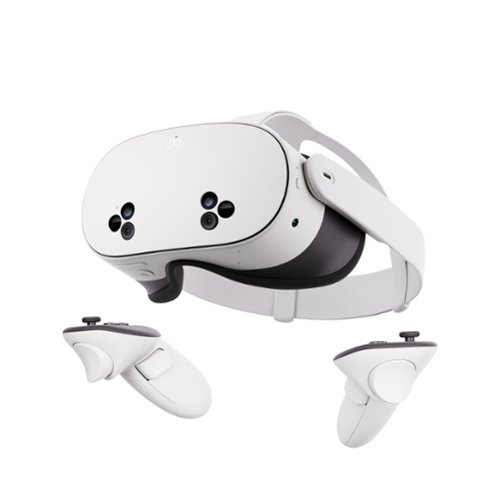 Meta - Quest 3S 128GB | VR Headset Without Wires — Thirty-Three Percent More Memory — 2X Graphical Processing Power - White-Front_Standard 