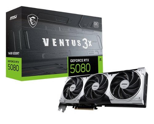 MSI - NVIDIA GeForce GeForce RTX 5080 16G VENTUS 3X OC PLUS 16GB GDDR7 PCI Express Gen 5 Graphics Card - Black