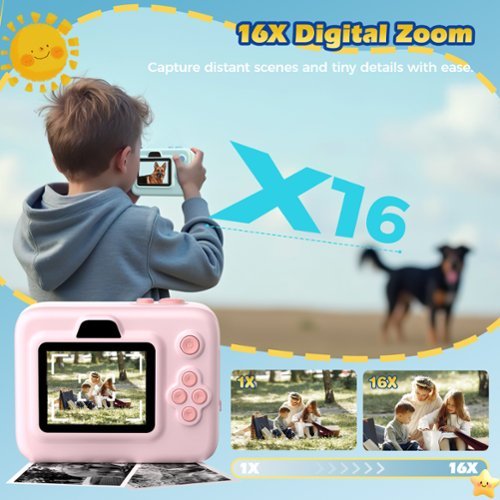 Hunkstar Kids Camera Instant Print, Dual Lens 1080P HD Camera with 32GB MicroSD Card, Christmas Birthday Gifts for Girls Boys - Pink BUY IN UAE