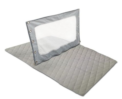 Romp & Roost - LUXE Nest Waterproof Fitted Sheet with Divider for Twin Babies - Gray-Angle_Standard 