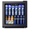 SIMZLIFE - 55 Cans Mini Beverage Refrigerator - Portable Cooler with Glass Door, for Home/Office/Bar - Black-Front_Standard