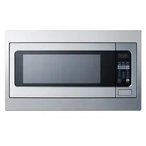 Front. Summit Appliance - 30" Wide Built-In Microwave (Trim Kit Included) - Silver and Black.