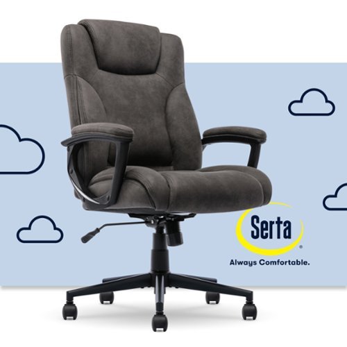 Serta - Comfort Eco Ergonomic Executive Smooth Velvet Office Chair - Brown-Front_Standard 